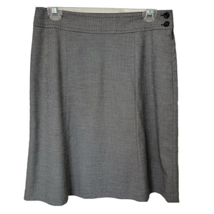 Cleo Petites A-Line Knee Length Side Zip Fully Lined Grey Skirt Women’s 6